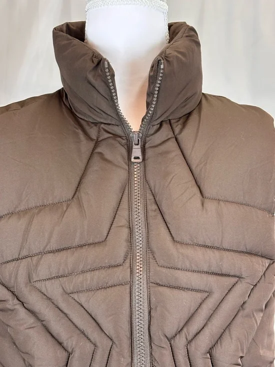Madden Girl Star Quilted Puffer Vest Brown XS Zip Up NWT - Picture 3 of 12